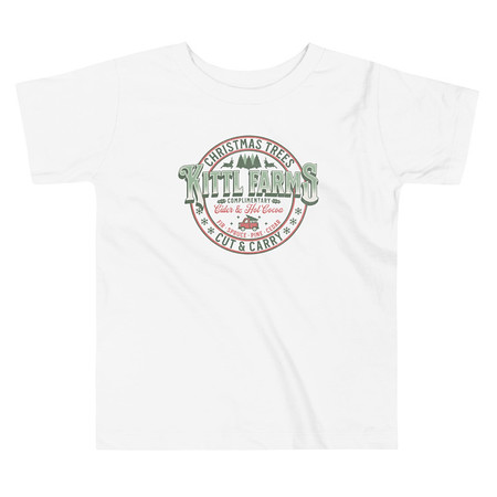 [ID: 306-G376] Christmas Tree Farm - Vintage Holiday Badge Toddler Staple Tee