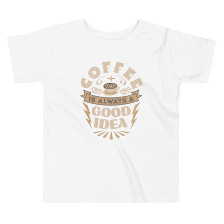 [ID: 306-G401] Coffee is always a good idea - Lightning Bolt Toddler Staple Tee