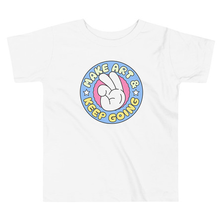 [ID: 306-G408] Colorful Fun Retro Style Badge Toddler Staple Tee