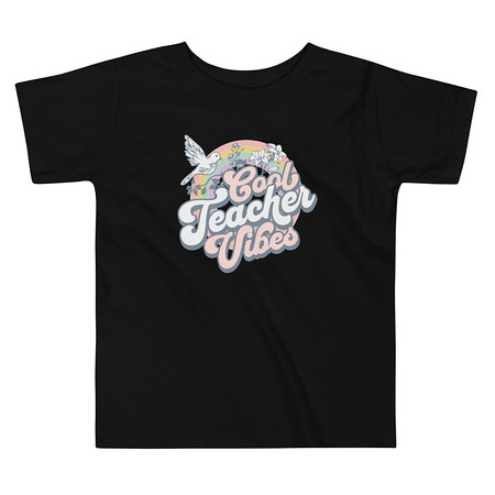 [ID: 306-G418] Cool Teacher Vibes Toddler Staple Tee