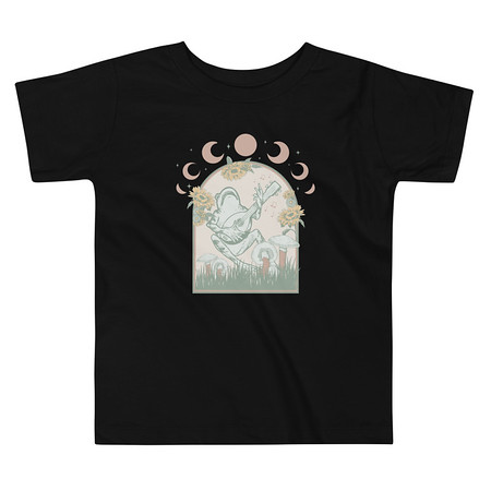 [ID: 306-G426] Cottagecore Frog Botanical Toddler Staple Tee
