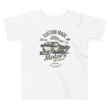 [ID: 306-G444] Custom Made Adventures Motors Old School Toddler Staple Tee