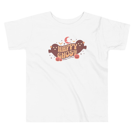 [ID: 306-G452] Cute Happy Ghost Toddler Staple Tee
