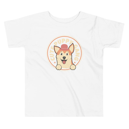 [ID: 306-G453] Cute Puppy Gang - Corgi Toddler Staple Tee