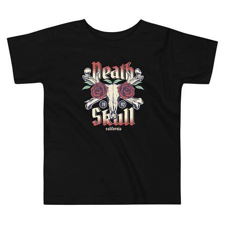 [ID: 306-G482] Death Skull - Flower Toddler Staple Tee
