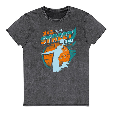 [ID: 462-G6] 3x3 Basketball League Unisex Denim T-Shirt