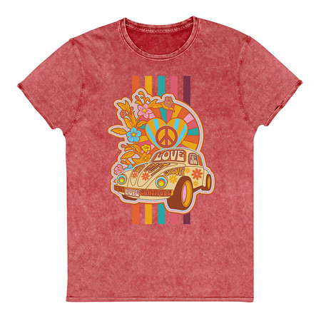 [ID: 462-G10] 60s flower power Unisex Denim T-Shirt
