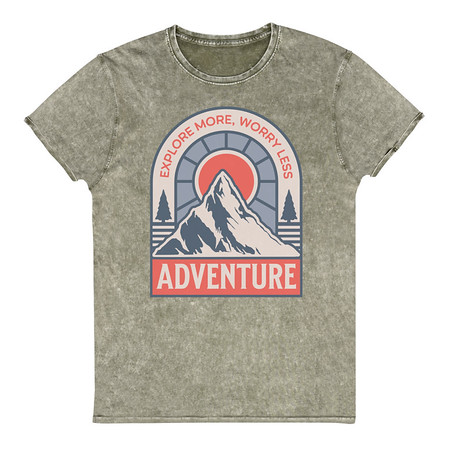 [ID: 462-G25] Adventure - Mountain Climbing Unisex Denim T-Shirt