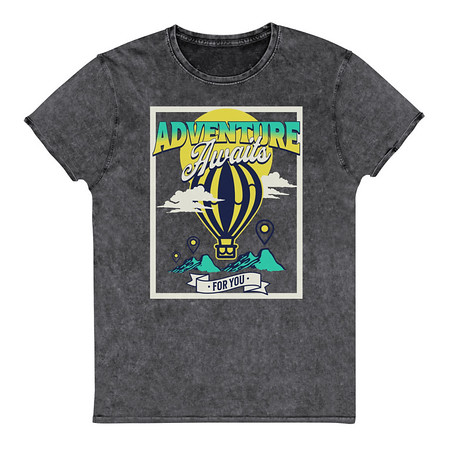 [ID: 462-G28] Adventure Awaits Unisex Denim T-Shirt