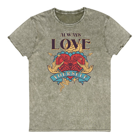 [ID: 462-G56] Always Love Yourself - Retro Inspirational Quote Unisex Denim T-Shirt