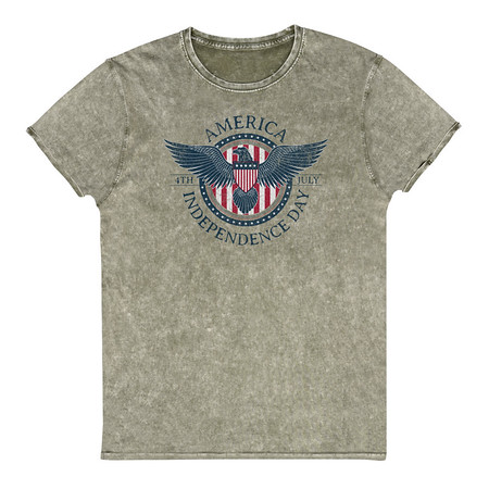[ID: 462-G67] American Eagle Badge Unisex Denim T-Shirt