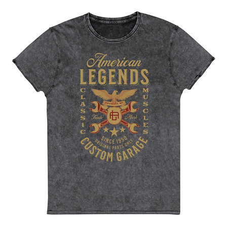 [ID: 462-G75] American Legends Garage - Eagle Unisex Denim T-Shirt