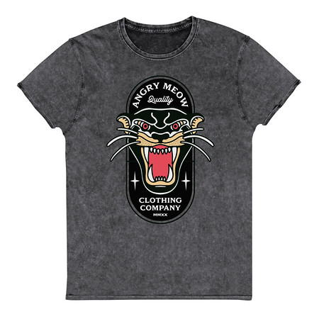 [ID: 462-G84] Angry Meow Clothing Company - Panther Unisex Denim T-Shirt