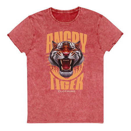 [ID: 462-G85] Angry Tiger - AI Unisex Denim T-Shirt