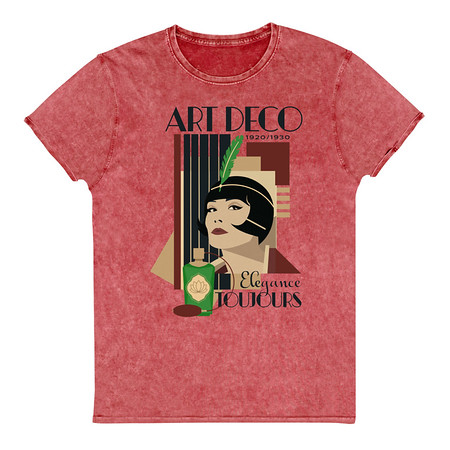 [ID: 462-G102] Art Deco Elegance Toujours Unisex Denim T-Shirt