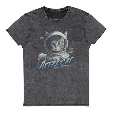 [ID: 462-G109] Astrocat Unisex Denim T-Shirt