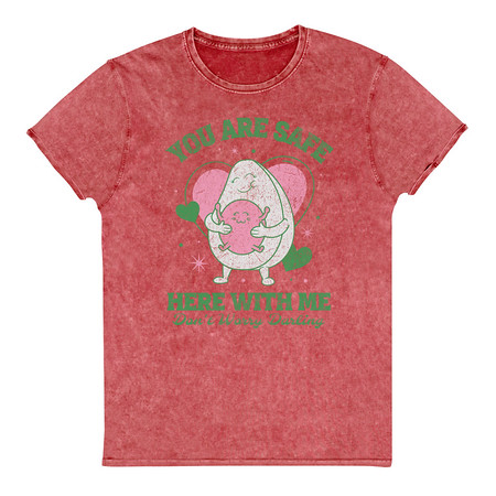 [ID: 462-G118] Avo Love - Typographic Cartoon Streetwear Unisex Denim T-Shirt