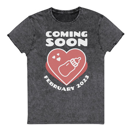 [ID: 462-G121] Baby Announcement - Feeding Bottle Unisex Denim T-Shirt