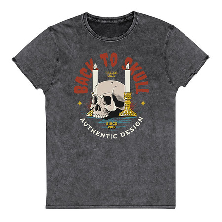 [ID: 462-G124] Back to Skull - Authenthic Design  Unisex Denim T-Shirt