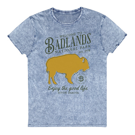 [ID: 462-G131] Badlands National Park - Bison Unisex Denim T-Shirt