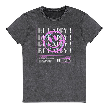 [ID: 462-G155] Be Happy ! Unisex Denim T-Shirt