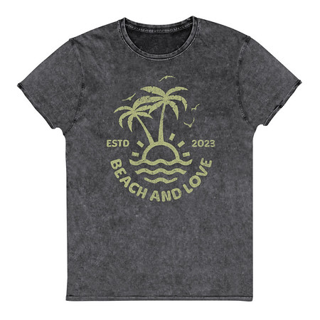 [ID: 462-G161] Beach and Love Unisex Denim T-Shirt