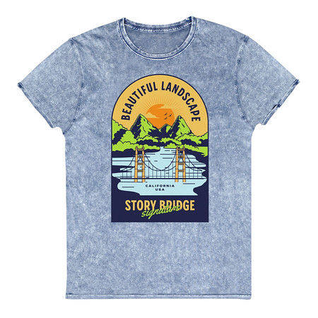 [ID: 462-G172] Beautiful Landscape - Outdoor Unisex Denim T-Shirt