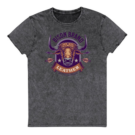 [ID: 462-G211] Bison Brand Leather - Animal Unisex Denim T-Shirt