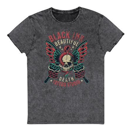 [ID: 462-G225] BLACK INK TATTOO Unisex Denim T-Shirt