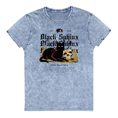 [ID: 462-G230] Black Sphinx Unisex Denim T-Shirt