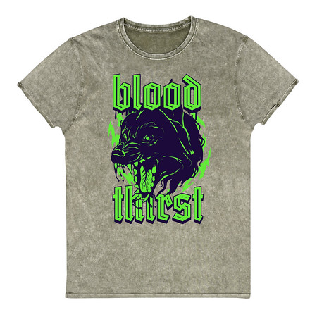 [ID: 462-G238] Blood Thirst - Neon Dog Unisex Denim T-Shirt