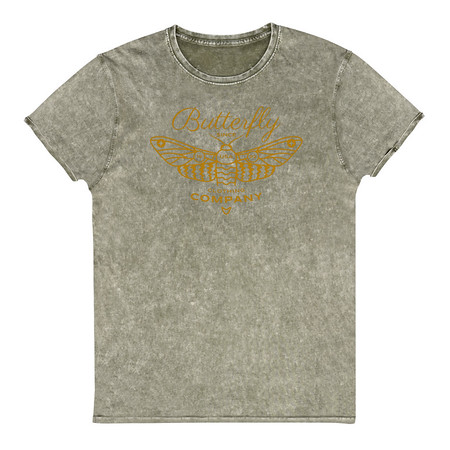 [ID: 462-G240] Blue Butterfly - Minimal Unisex Denim T-Shirt