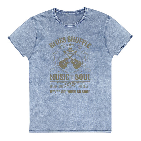 [ID: 462-G243] Blues Music from the Soul - Guitar Unisex Denim T-Shirt