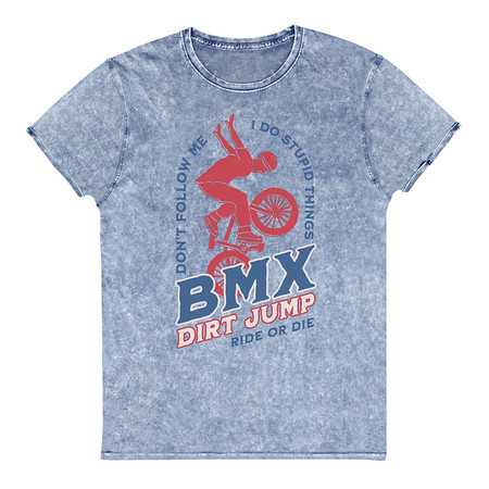 [ID: 462-G244] BMX Dirt Jump - Extreme Sports Unisex Denim T-Shirt