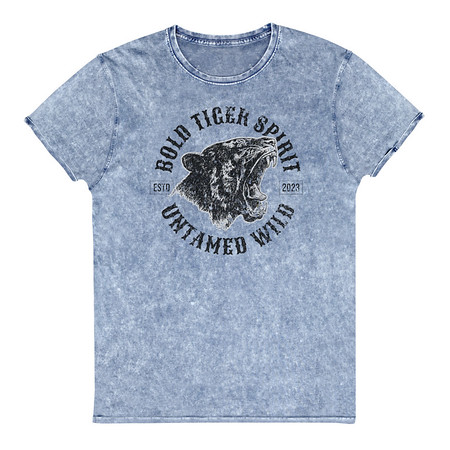 [ID: 462-G249] Bold Tiger Spirit Unisex Denim T-Shirt
