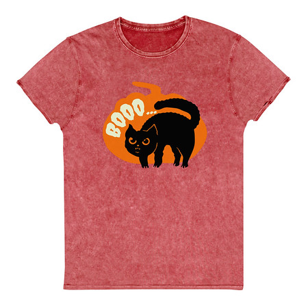 [ID: 462-G251] Boo - Scay Cute Cat Unisex Denim T-Shirt