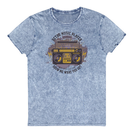 [ID: 462-G253] Boombox Music Player - Retro Unisex Denim T-Shirt