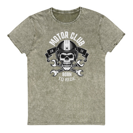 [ID: 462-G268] Born to Ride - Biker Club Skull  Unisex Denim T-Shirt