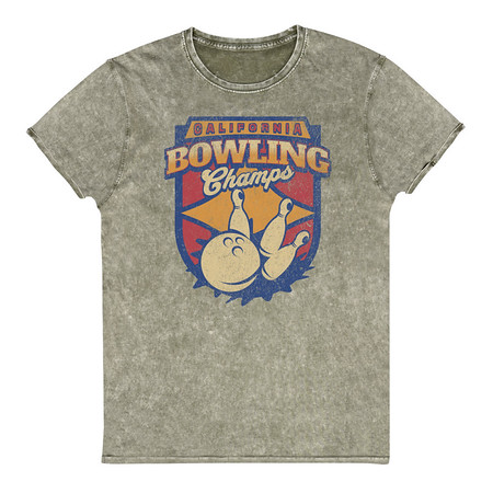 [ID: 462-G275] Bowling Championship - Retro Athlectic Sports Unisex Denim T-Shirt