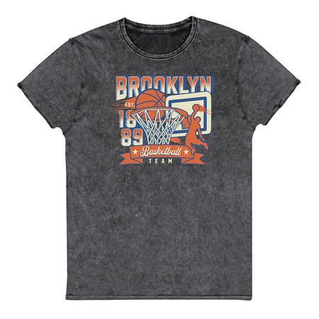 [ID: 462-G290] Brooklyn Basketball Team - Athletic Sports Unisex Denim T-Shirt