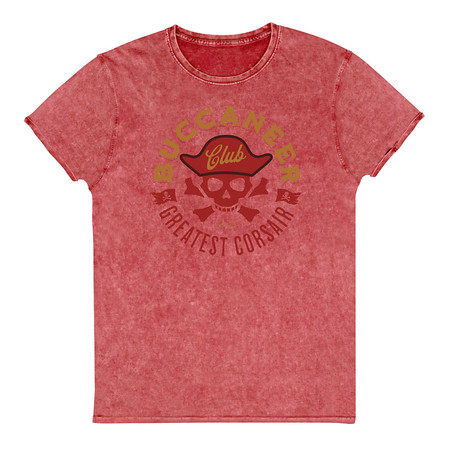 [ID: 462-G293] Buccaneer Club - Pirate Skull Unisex Denim T-Shirt