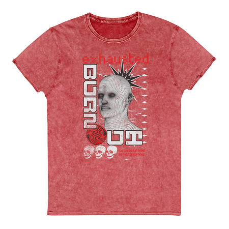 [ID: 462-G298] Burn Out - Futuristic 3D Head Unisex Denim T-Shirt