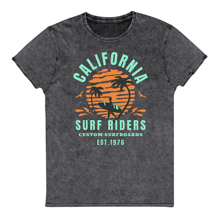 [ID: 462-G317] California Surf Riders - Beach Unisex Denim T-Shirt