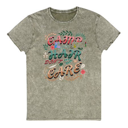 [ID: 462-G321] Camp Hair Don't Care Unisex Denim T-Shirt