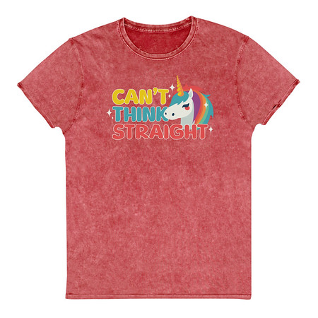 [ID: 462-G328] Can't Think Straight (2) Unisex Denim T-Shirt