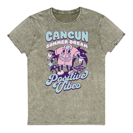 [ID: 462-G330] Cancun Positive Vibes Unisex Denim T-Shirt