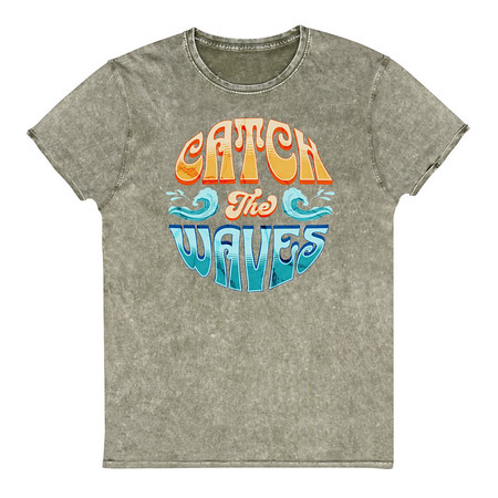 [ID: 462-G343] Catch the Waves - Beach Vibe Unisex Denim T-Shirt