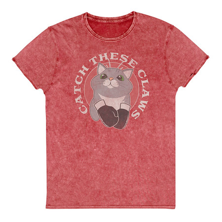 [ID: 462-G344] Catch These Claws - Cute Cat Unisex Denim T-Shirt