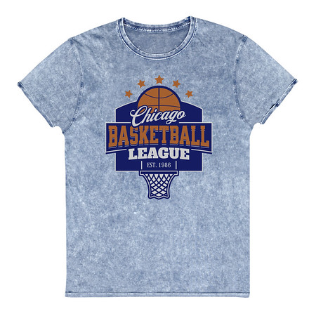 [ID: 462-G363] Chicago Basketball League - Athlectic Sports Unisex Denim T-Shirt