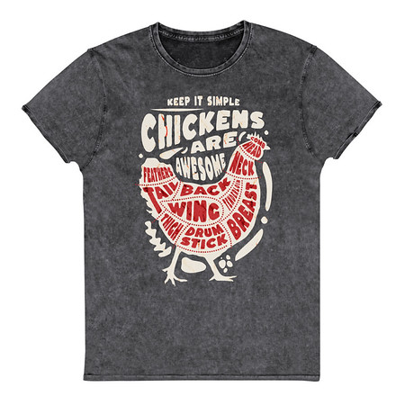 [ID: 462-G365] Chickens Are Awesome - Butcher Cuts Unisex Denim T-Shirt